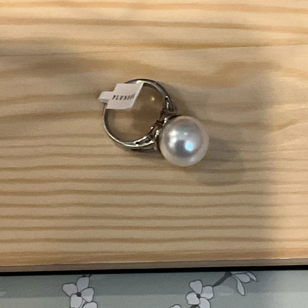 Plunder | Camilla Elegant Silver Pearl Ring Size 7